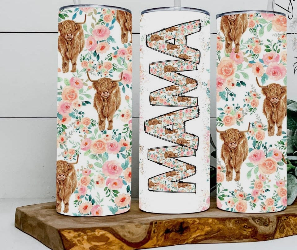 Mama Highland Cow Tumbler