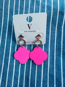 Mate Pink Clover Earrings