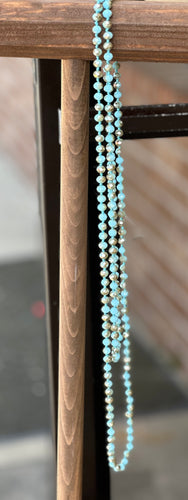 Light Blue/ Brown wrap necklace