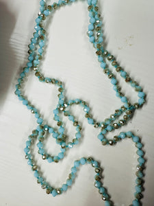 Light Blue/ Brown wrap necklace