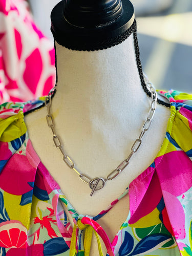 Silver Paperclip Chain Necklace