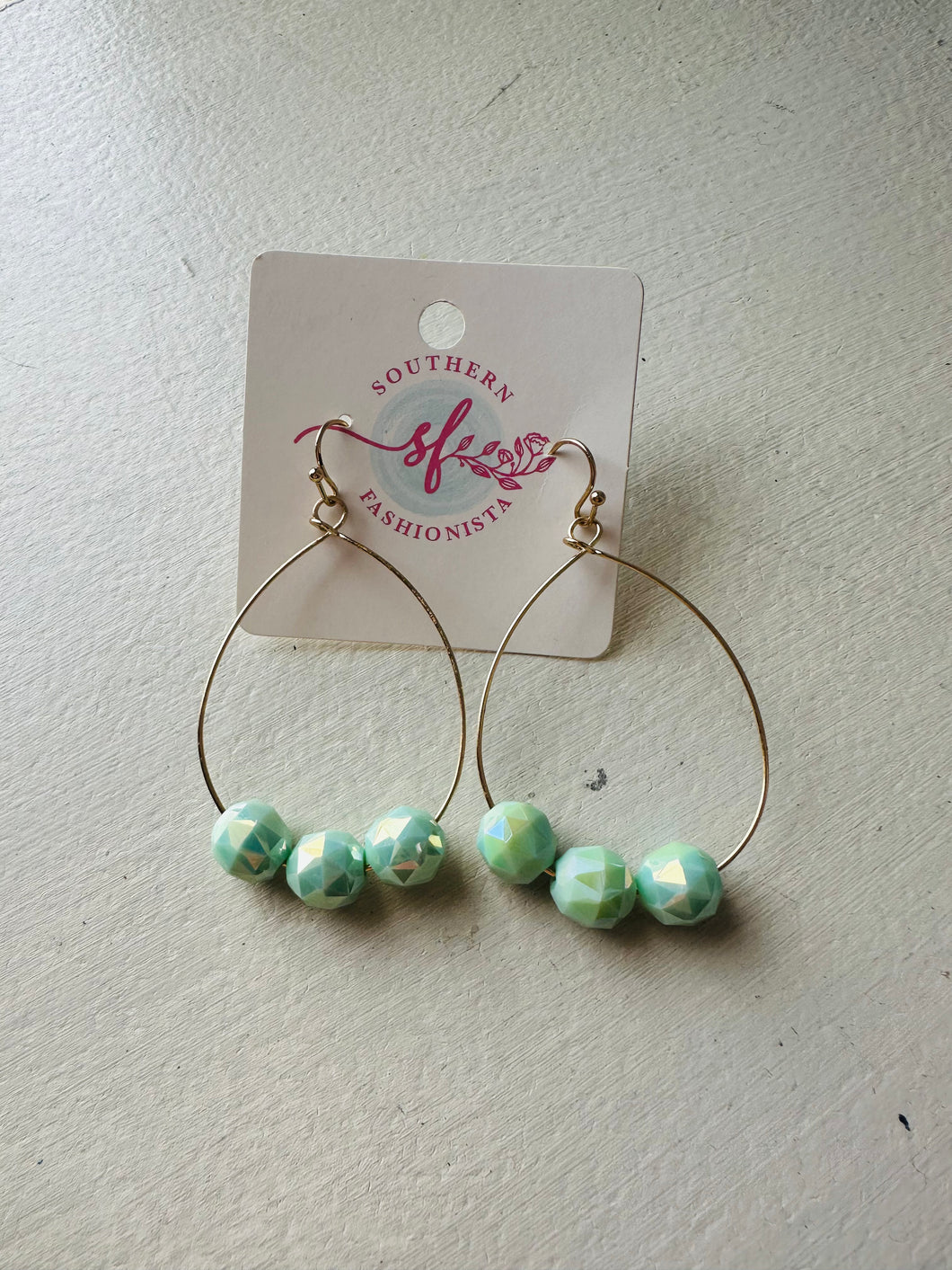 Mint Teardrop Earrings