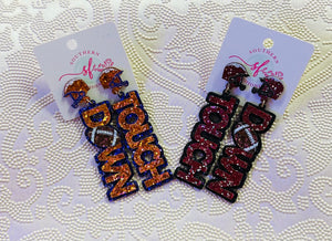 Glitter Touchdown Earrings