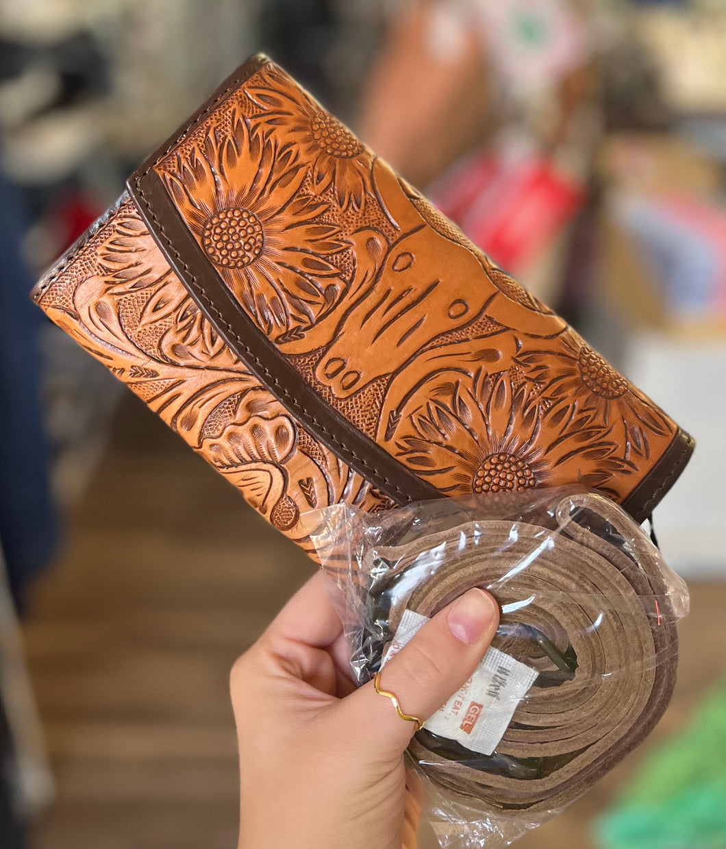Tooled Wallet and Crossbody