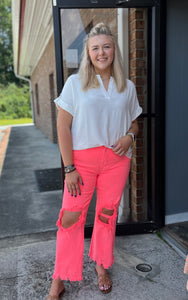 Neon Coral Risen Crop Flares