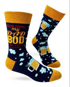 Building My Dad Bod One Beer At a Time Socks by Fabdaz