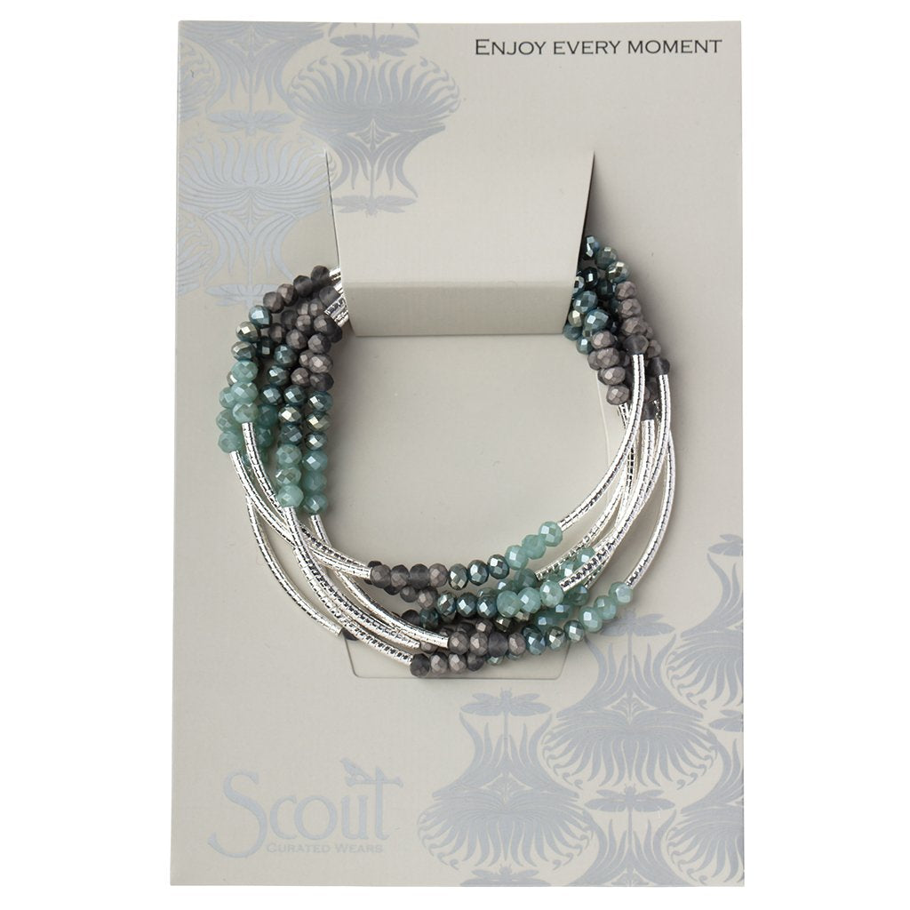 Enjoy Every Moment Scout Wrap: Marine/Silver - Southern Fashionista Boutique 