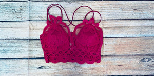 CROCHET LACE BRALETTE WITH BRA PADS