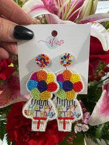 Happy Birthday Ballon Earrings - Southern Fashionista Boutique 