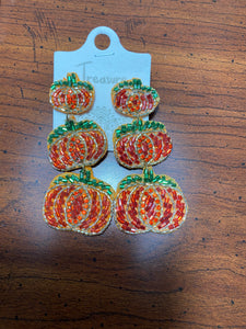 Triple Seedbead Pumpkin Earrings - Southern Fashionista Boutique 
