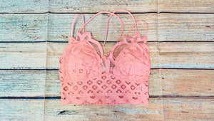 CROCHET LACE BRALETTE WITH BRA PADS