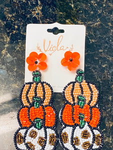 Stacked Pumpkin Earrings - Southern Fashionista Boutique 
