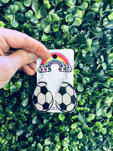 Acrylic Soccer Earrings