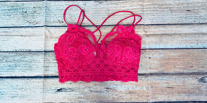 CROCHET LACE BRALETTE WITH BRA PADS