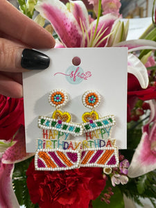 Happy Birthday Box Earrings - Southern Fashionista Boutique 